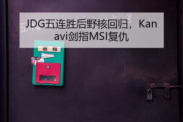 JDG五连胜后野核回归，Kanavi剑指MSI复仇